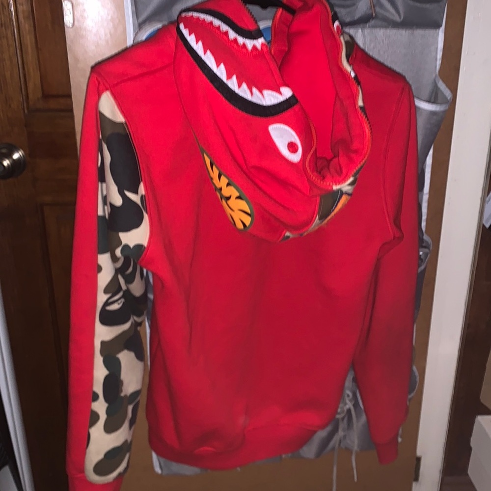 Red bape hoodie( full zip up)